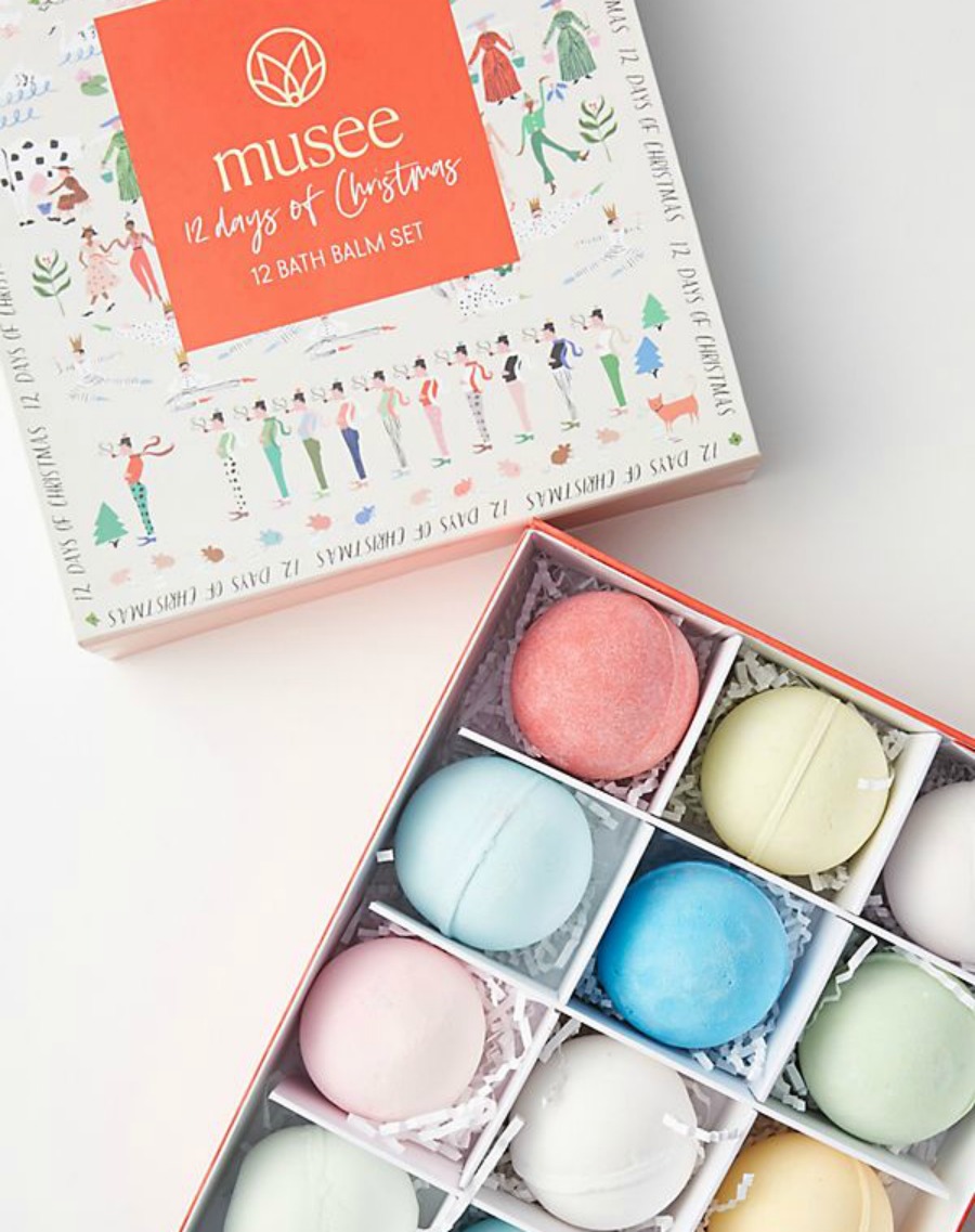 Musee 12 days of Christmas Gift Set shown with box open