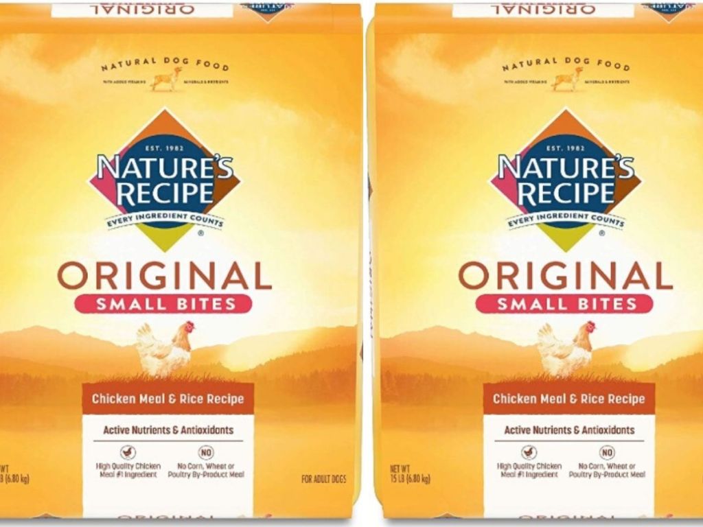 two 15 lb bags of dry dog food 