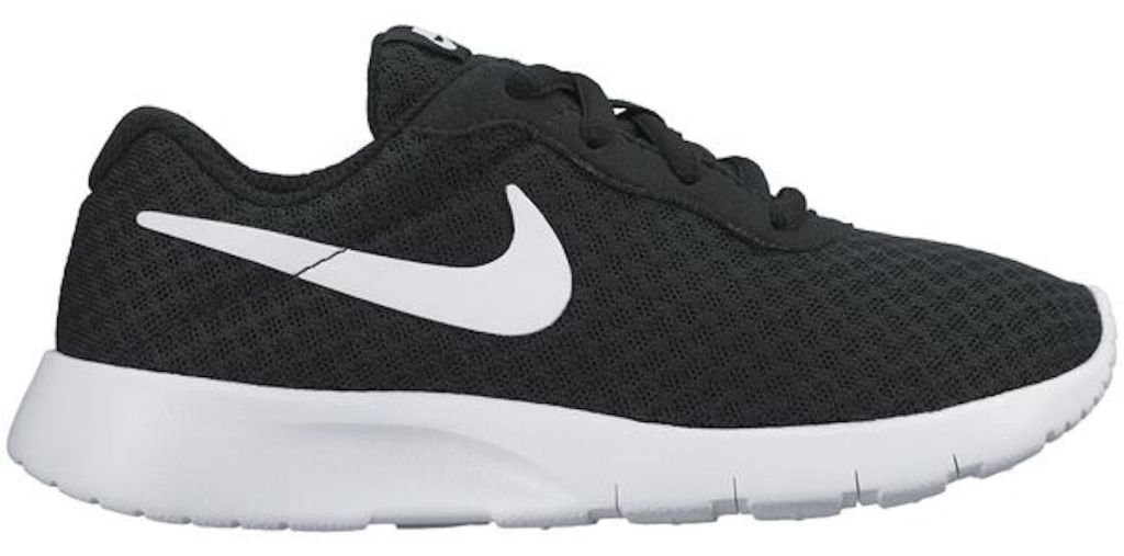 black and white Nike Kids' Tanjun Pre-School Running Shoes