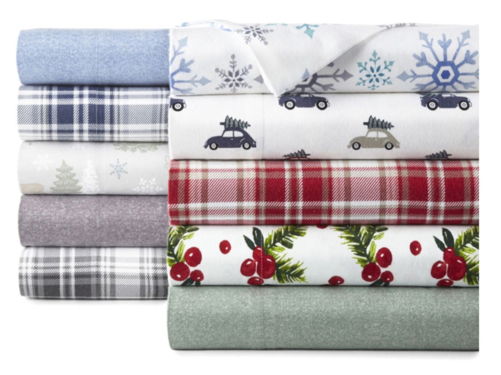 various color and patterned flannel sheets