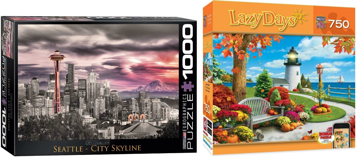 Two large puzzles in box