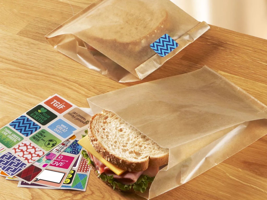 sandwich in wax paper sandwich bags