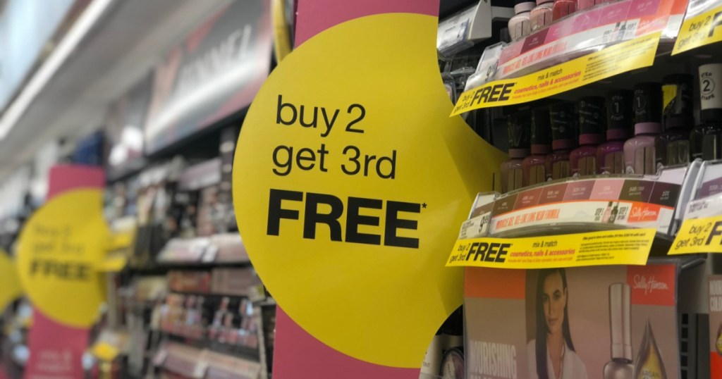 walgreens buy 2 get 3rd free sign with nail polish