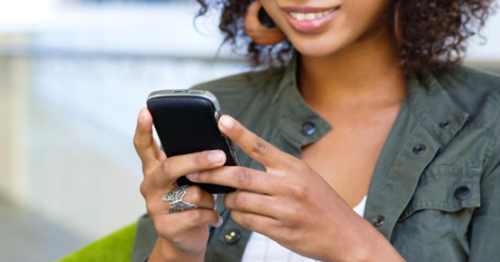 woman using cell phone