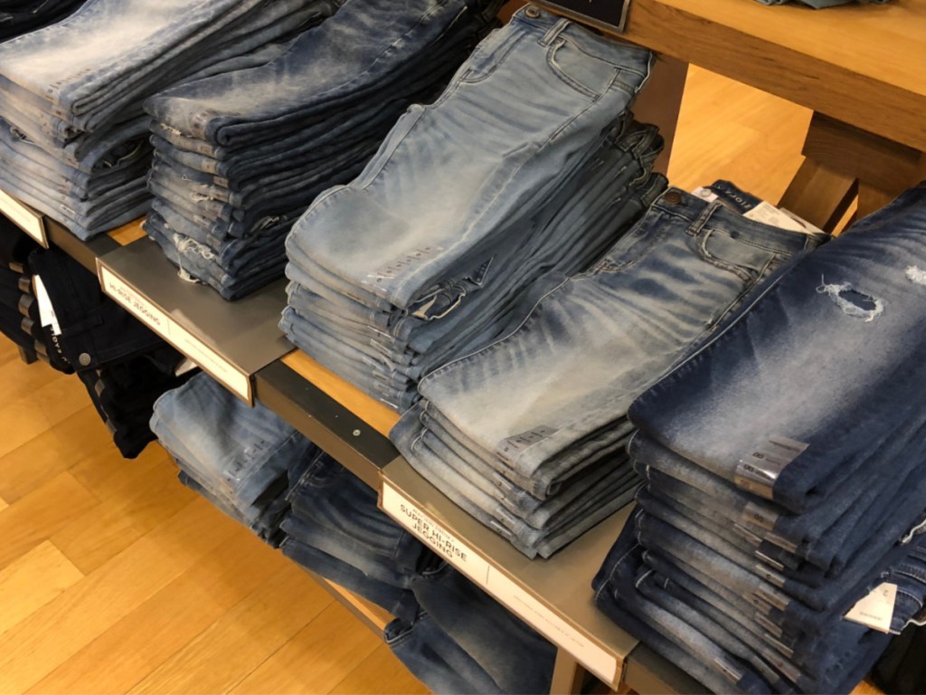 display of American Eagle jeans 