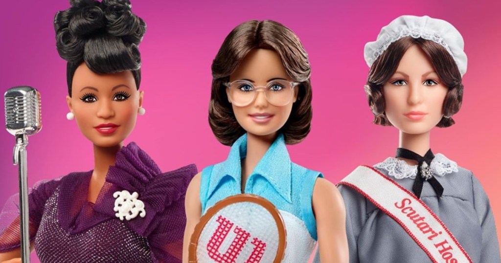 3 barbie dolls based on iconic women