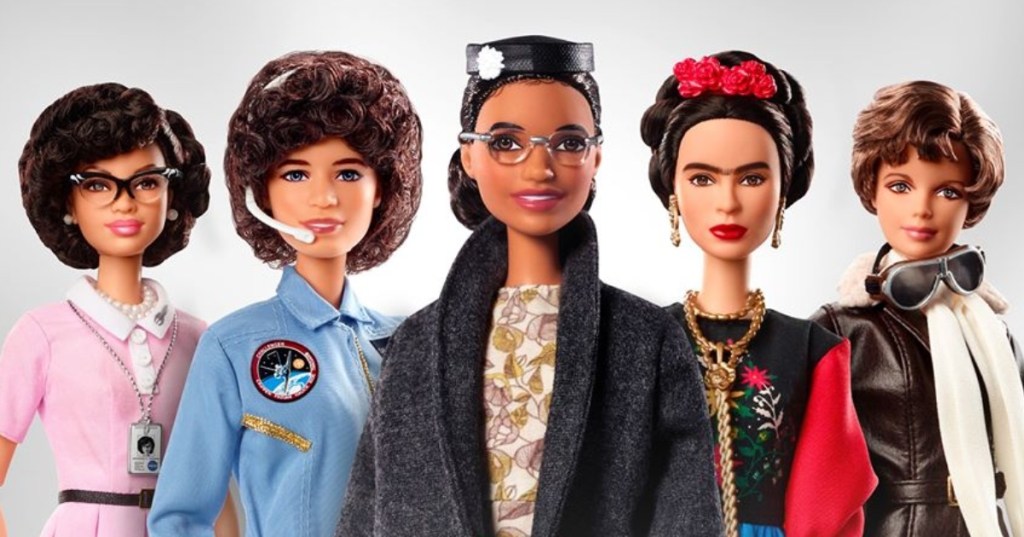Barbie doll lineup of inspiring women