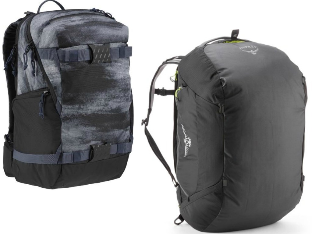two backpacks on white background