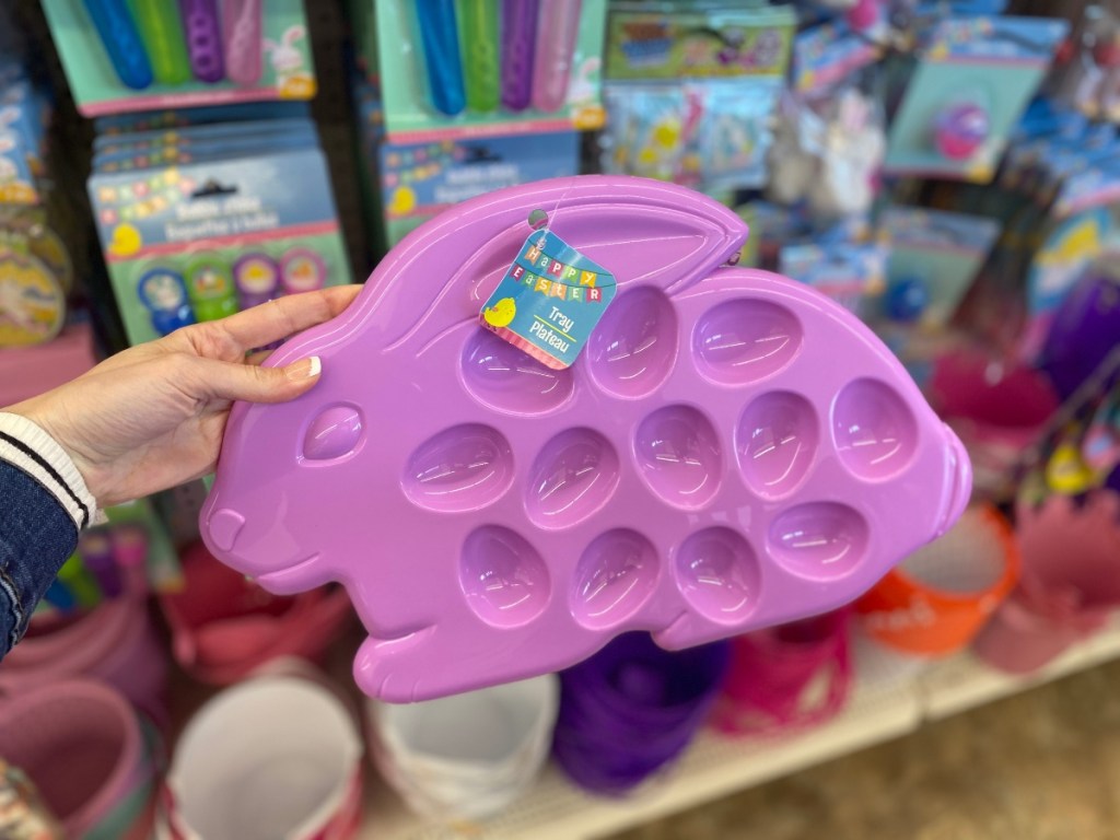 purple Easter bunny egg tray