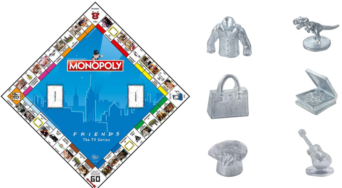 Friends Monopoly Game Board and game pieces