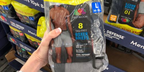 Fruit of the Loom Boxer Briefs 8-Pack Only $13 on Amazon ($1.63 Per Pair)