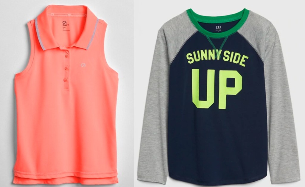 peach neon girls tank and boys graphic tee