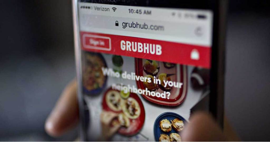 GrubHub app on phone