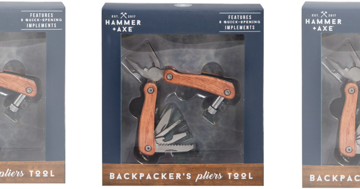 hammer + axe backpacker's pliers tool in box