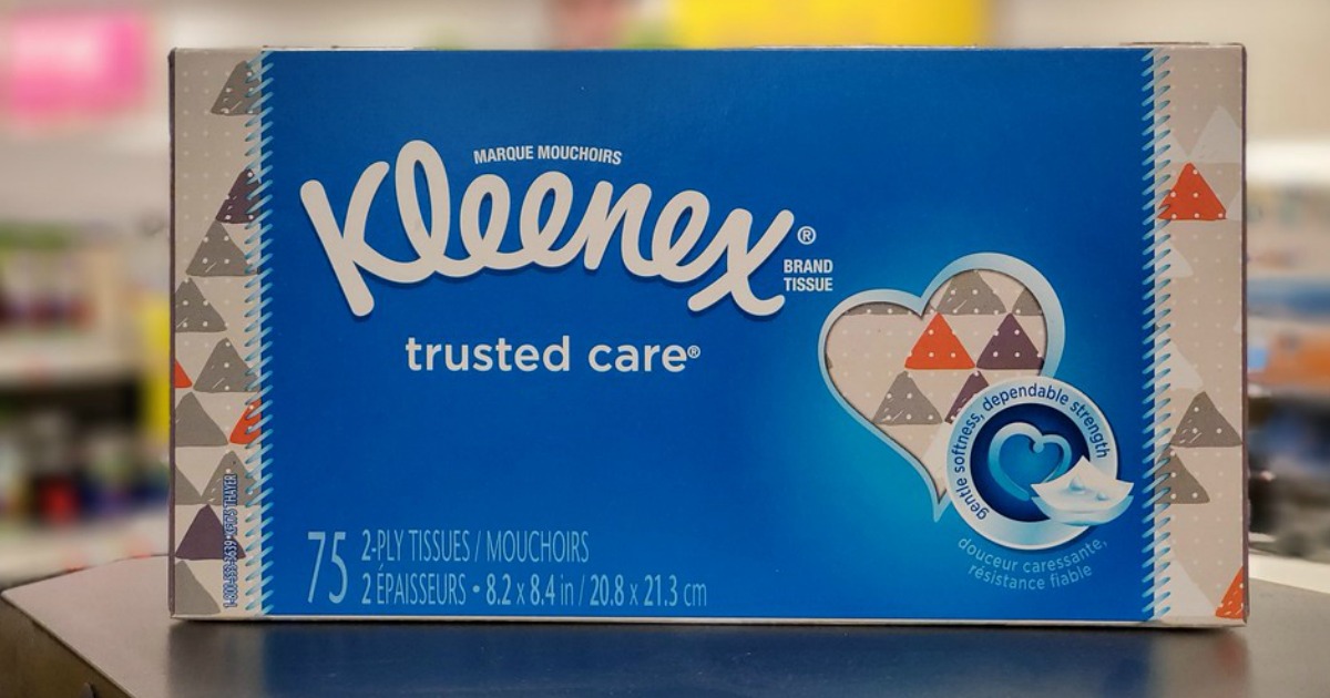 box of tissues on store counter