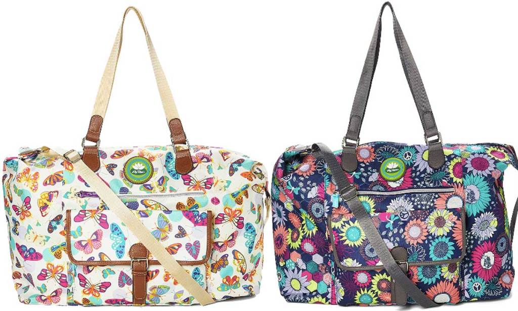 Lily Bloom White & Purple Butterfly Twister Fiona Weekender