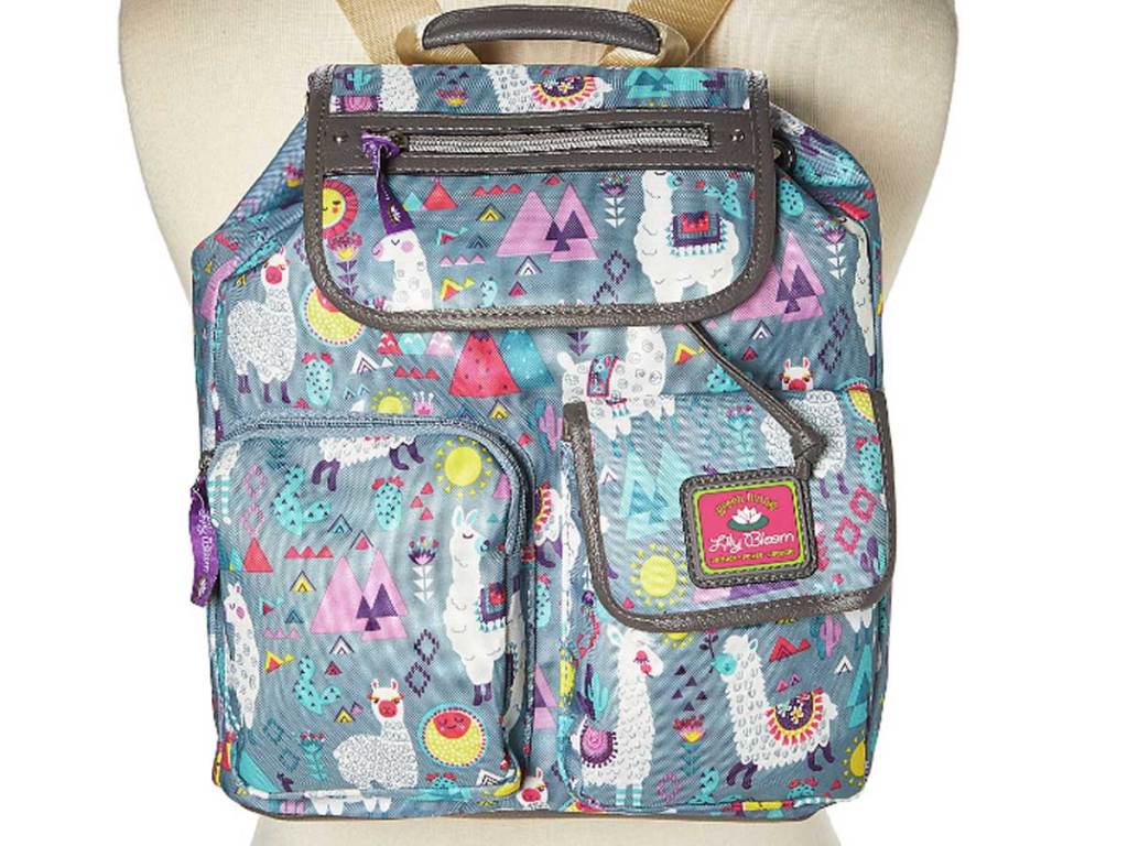 Lily Bloom Blue Llama Mama Riley Backpack