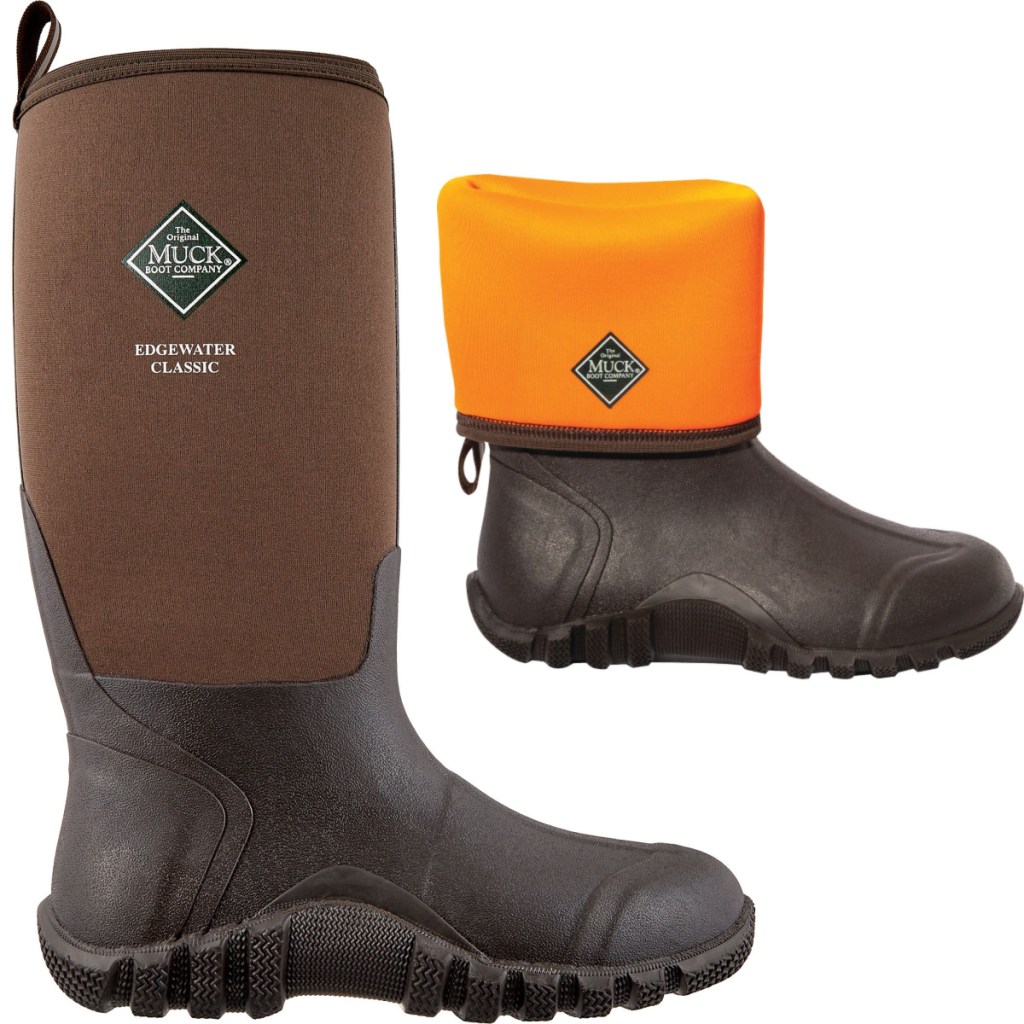 muck boot with orange