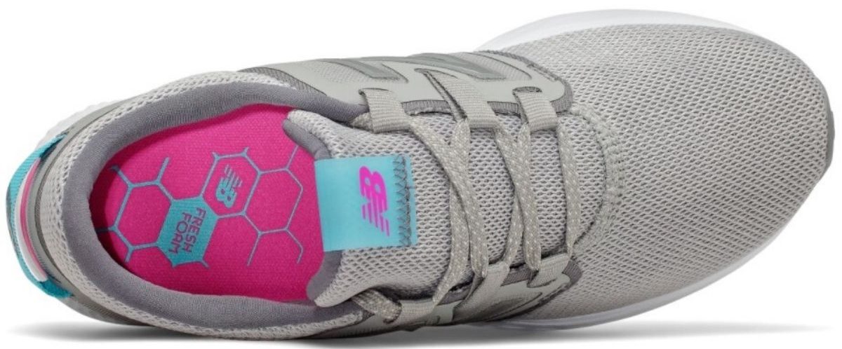 top view of right foot woman's sneaker