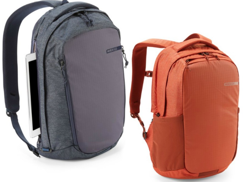 two backpacks on white background
