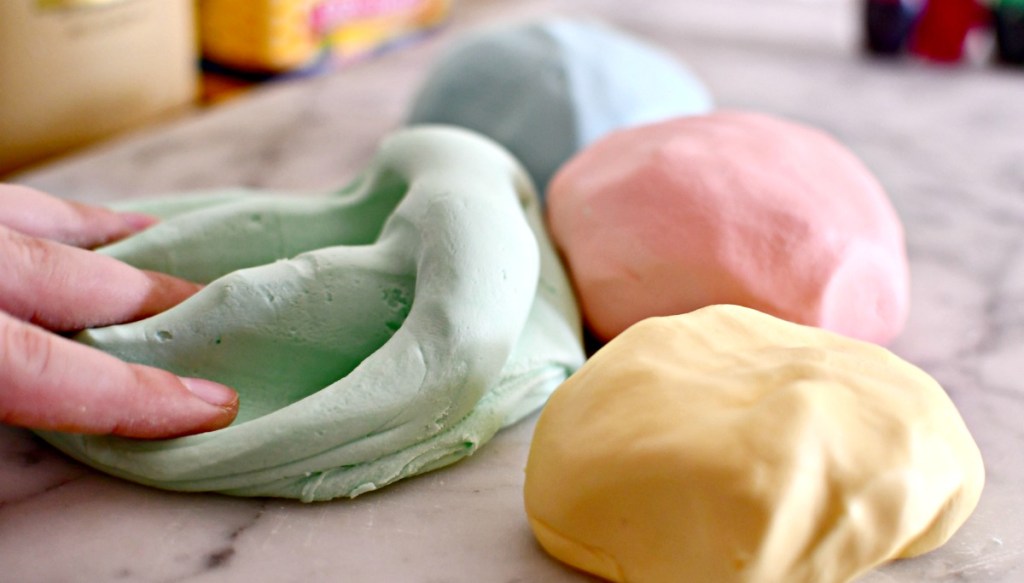 smashing homemade play-dough