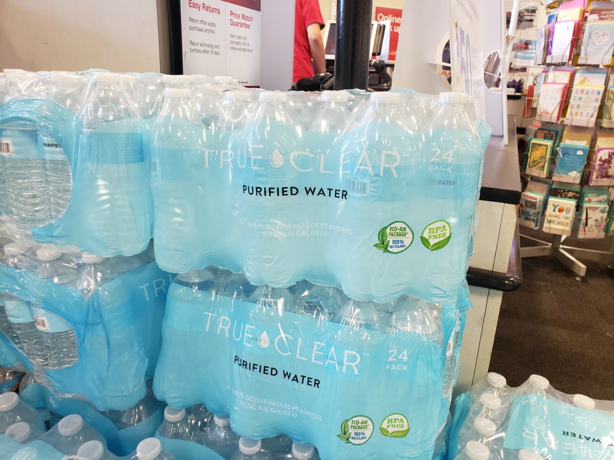 cases of bottled water