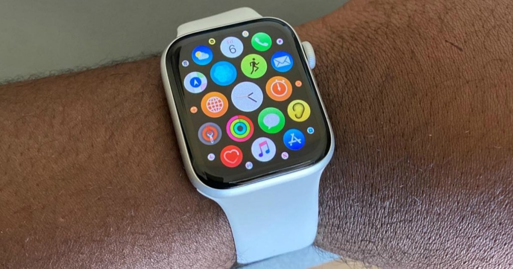man wearing Apple Series 5 GPS Watch