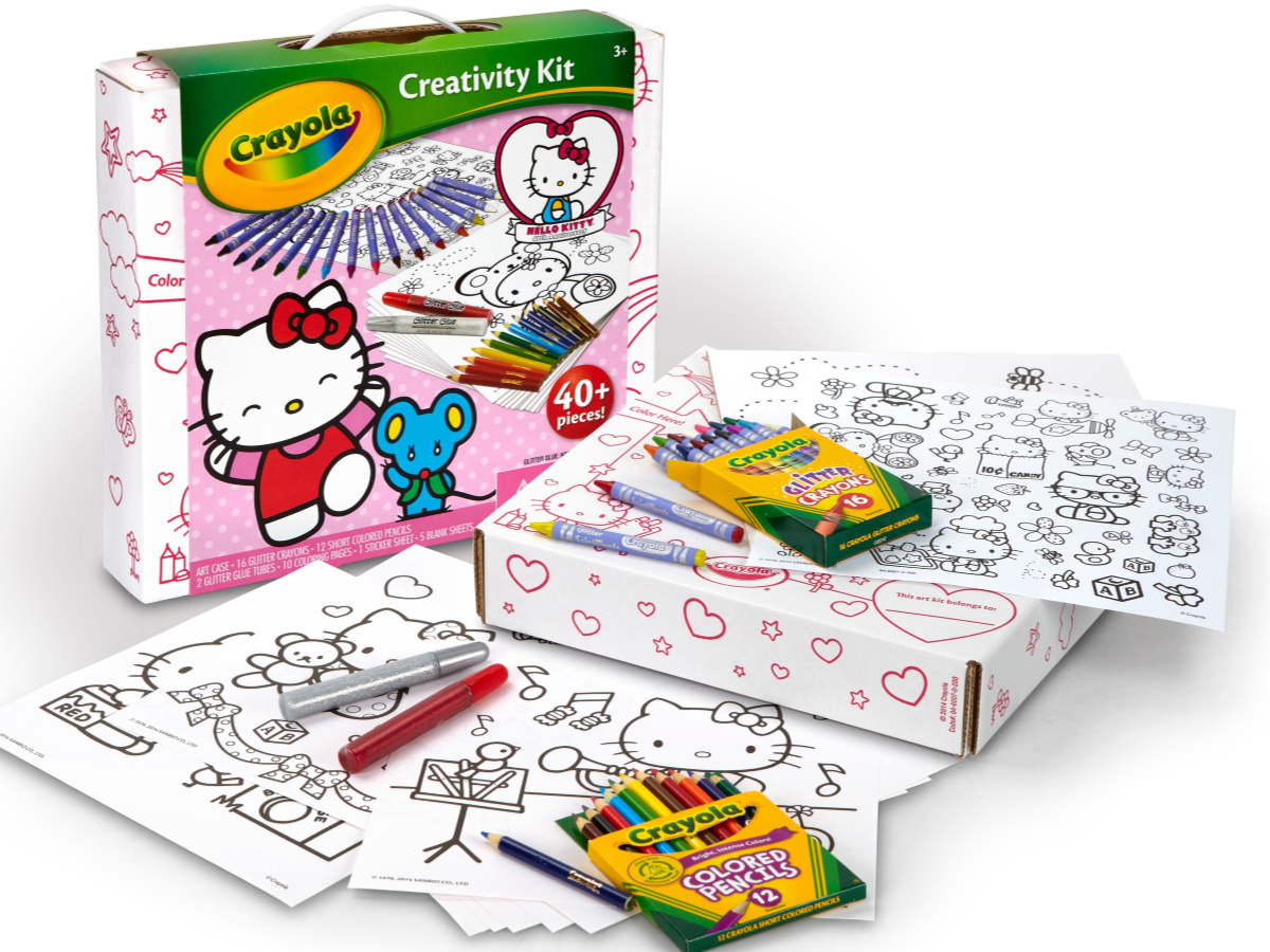 Hello Kitty Art Kit with coloring pages, stickers, and colored pencils