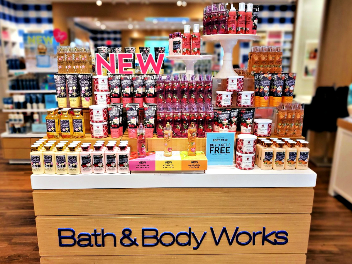 Bath and Body Works display of new items for Spring 2020