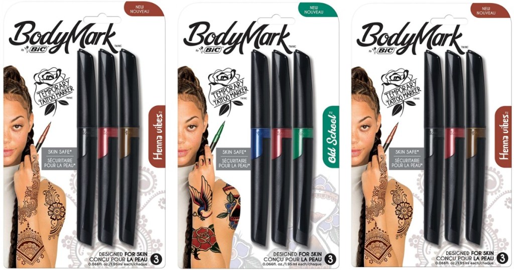 three packs of body marker Tattos