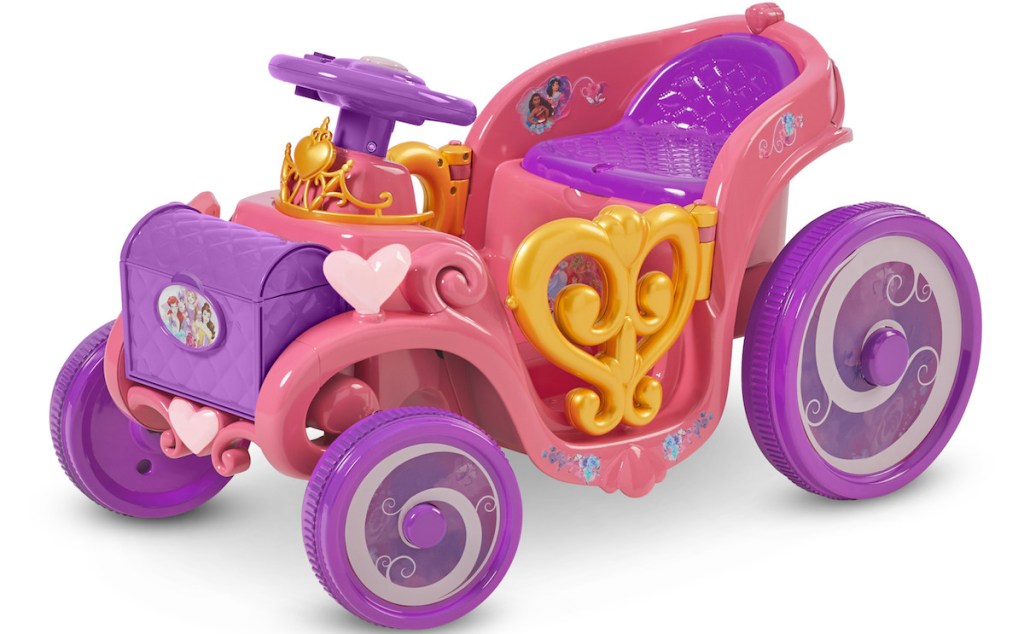 pink and purple kids princess carriage