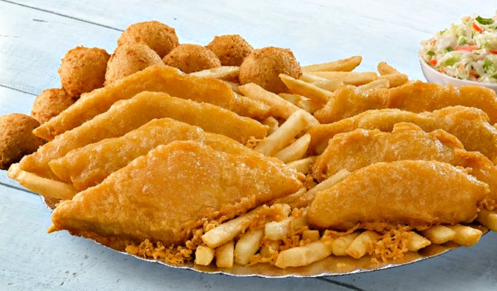 Family meal at Long John Silver's