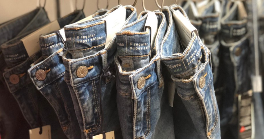 jeans on hangers