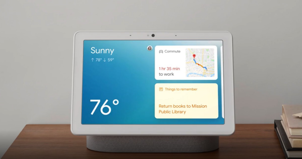 Large Google Nest Hub Max on dresser