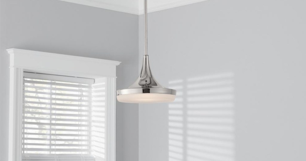 home decorators lighting hanging in a grey room