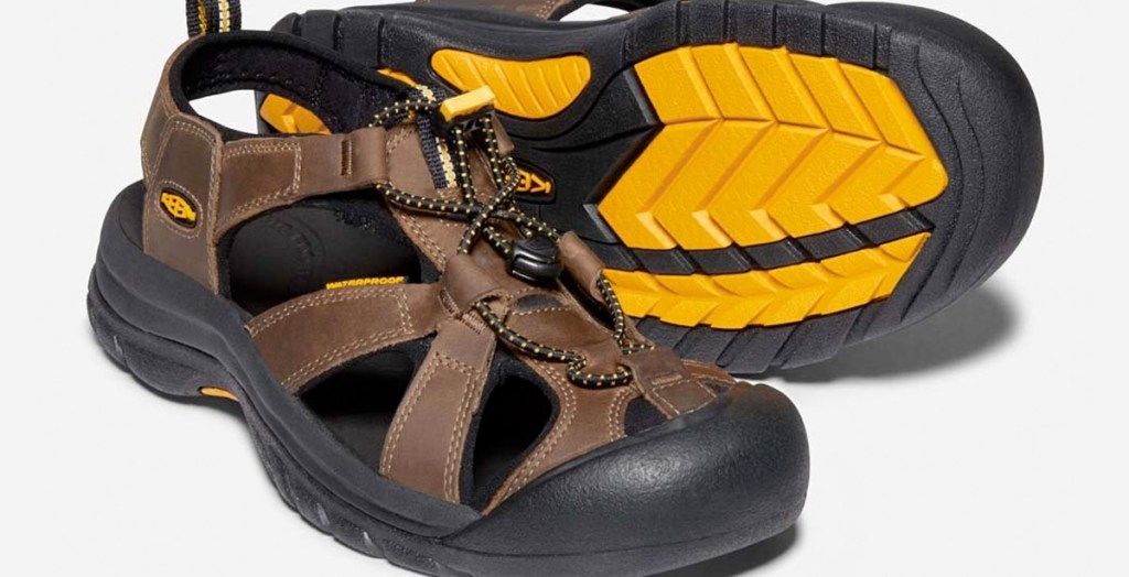 brown leather mens hiking sandals