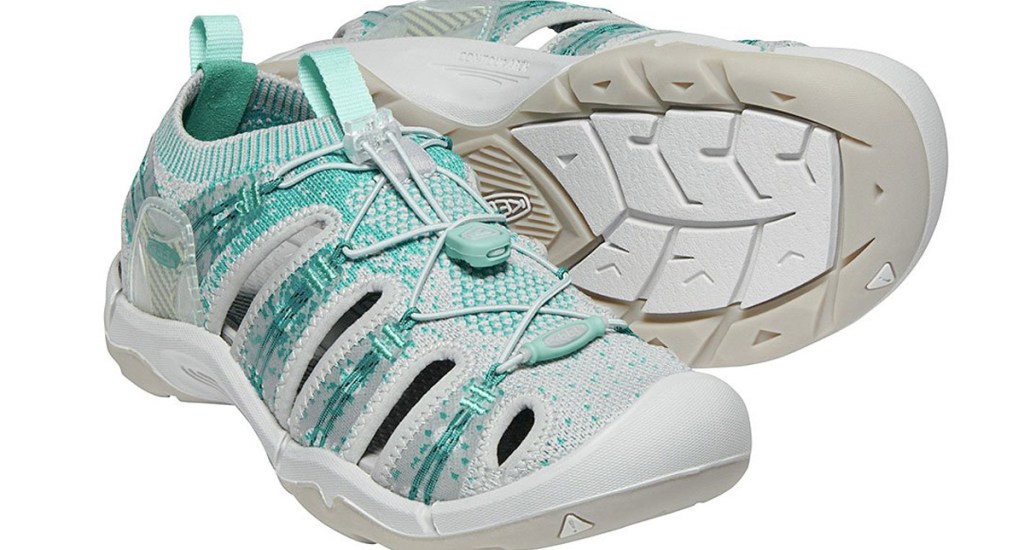 blue and light grey womens hiking sandals