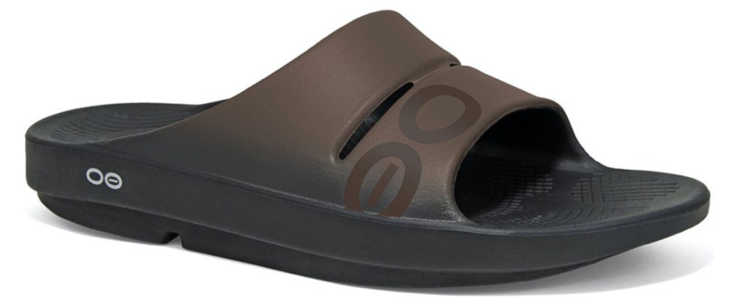 brown recovery slide sandal