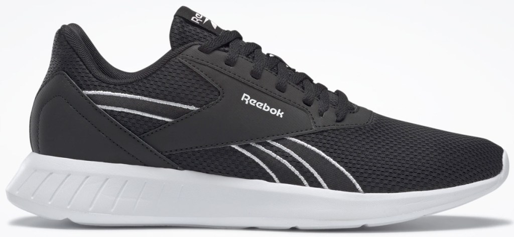 black with white accents mesh reebok men's shoe