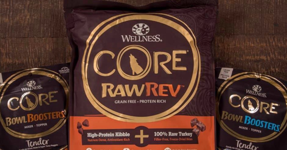 three bags of dog food