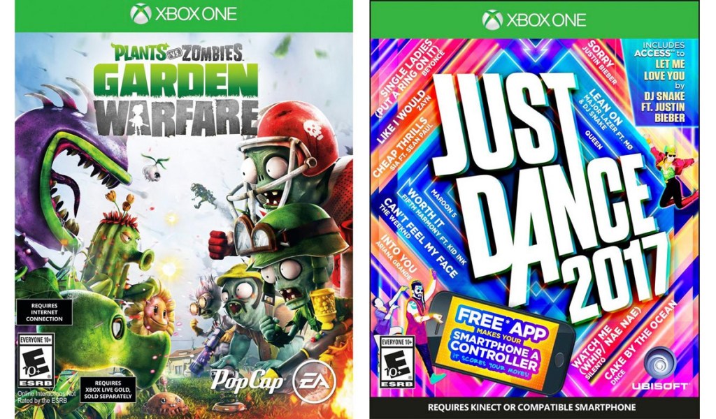 xbox game covers for plants vs zombies, and just dance 2017 games