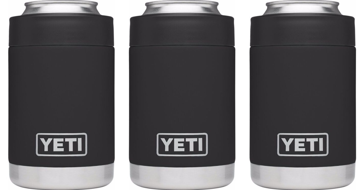 three black Yeti can insulators