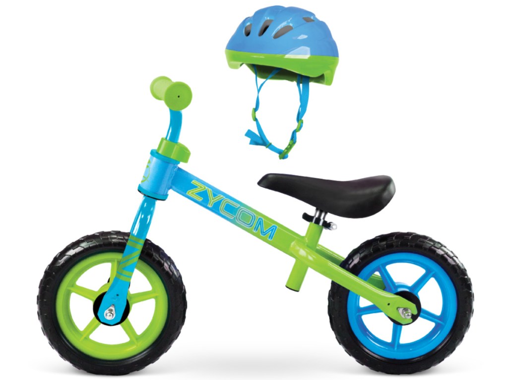 blue and green boys bike