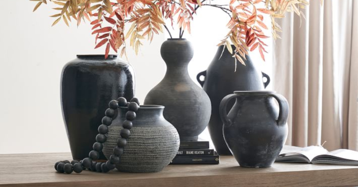 pottery barn black matte pottery 