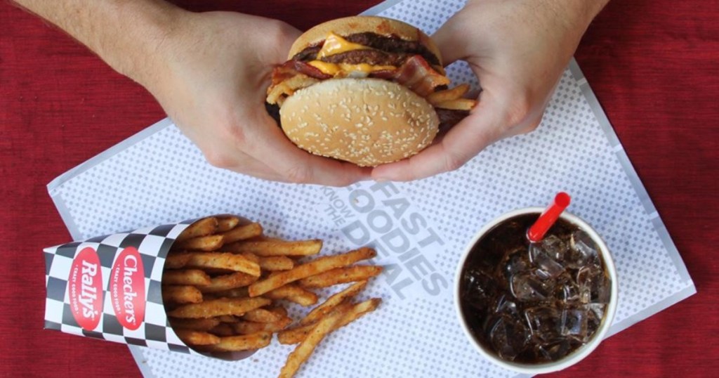 Checkers & Rally's burger, fries, and soda