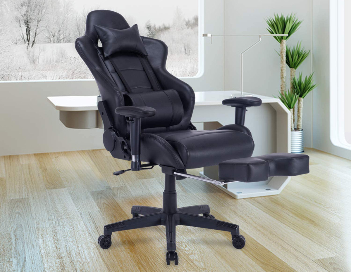 gaming chair with footrest