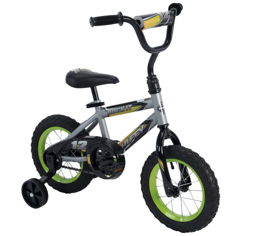 stock image of boys black and silver bike