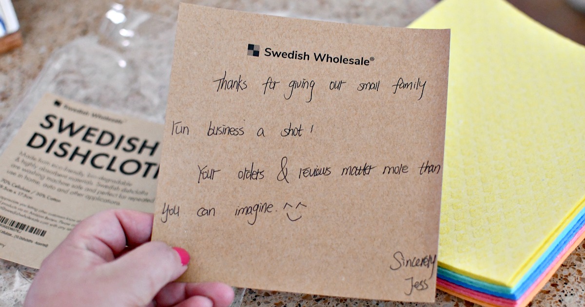 note from swedish dishcloth owner