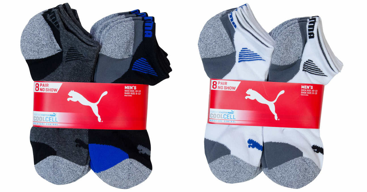 puma black blue and white socks