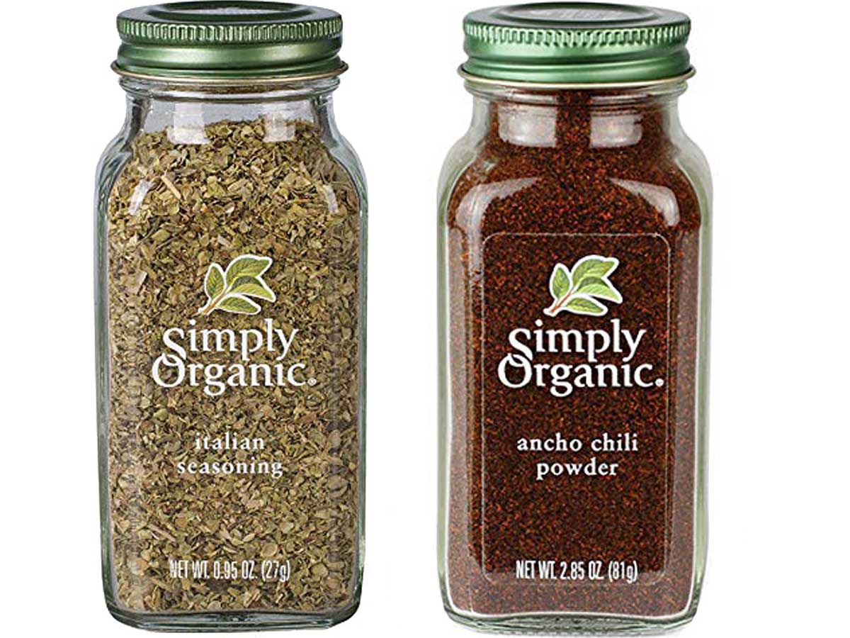 stock image of simply organic italian and chili powder